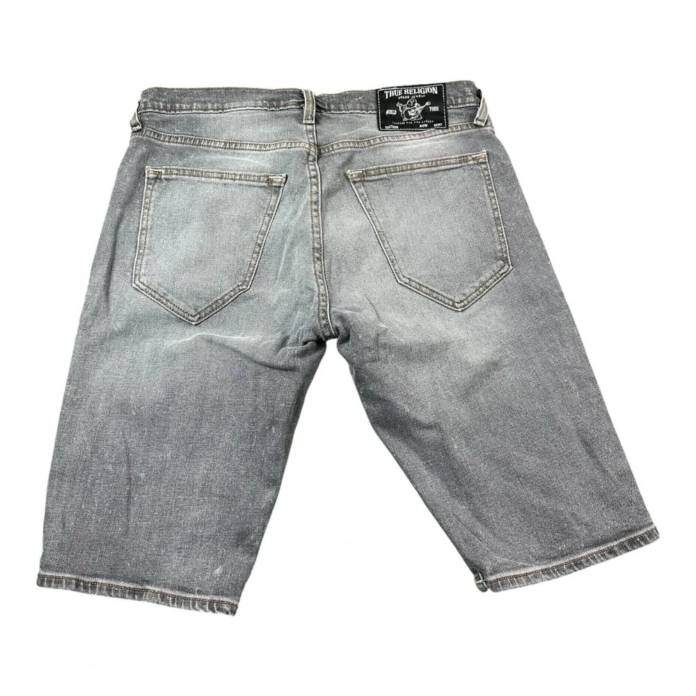 True Religion Black Rocco Relaxed Skinny Mens Jean Short SIze 32